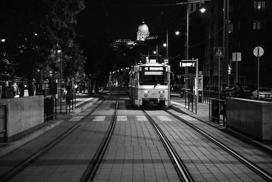 Tram stop in Budapest