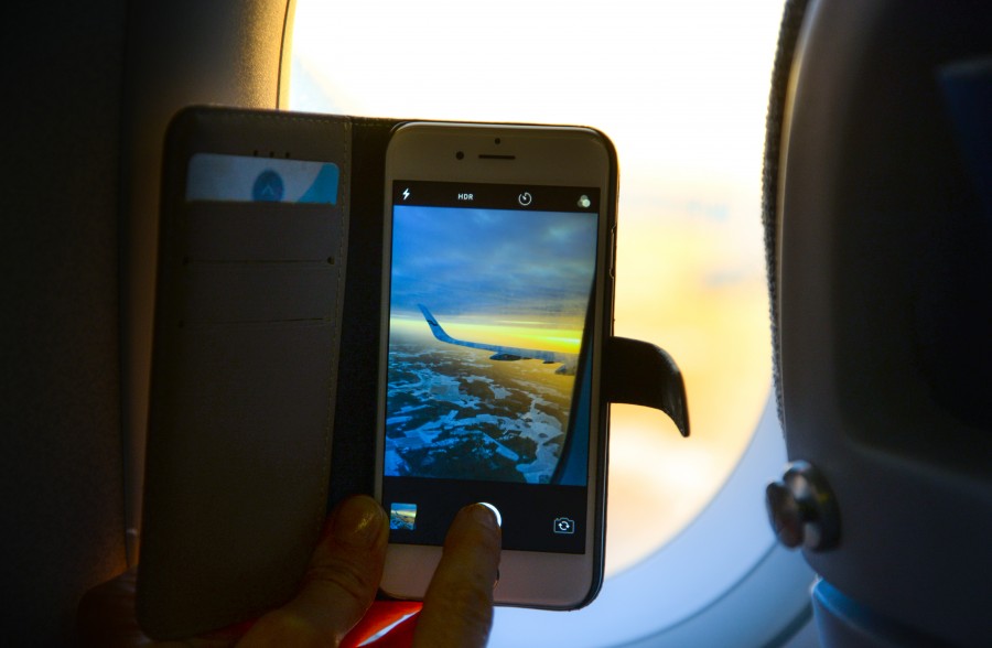 Smartphone on a plane